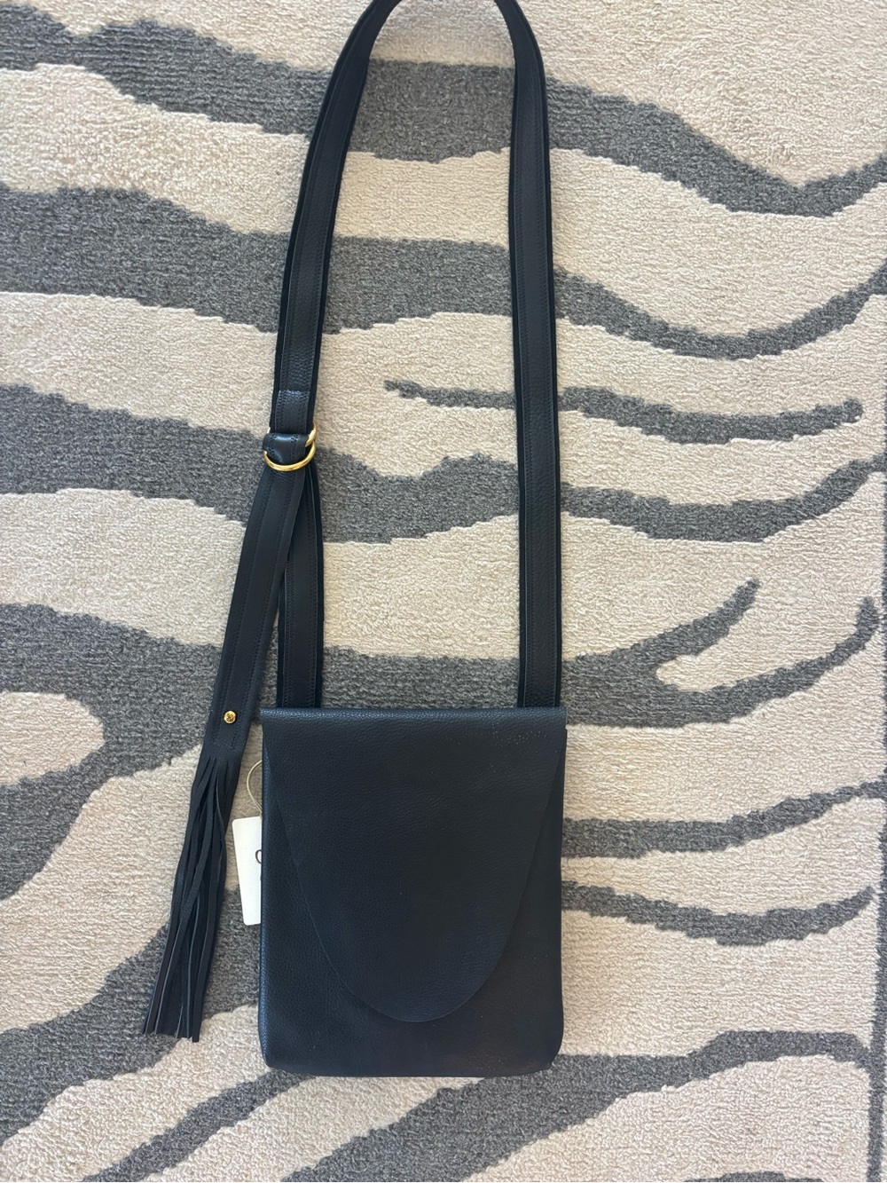 HOBO Black Leather Crossbody Bag with Tassel Strap